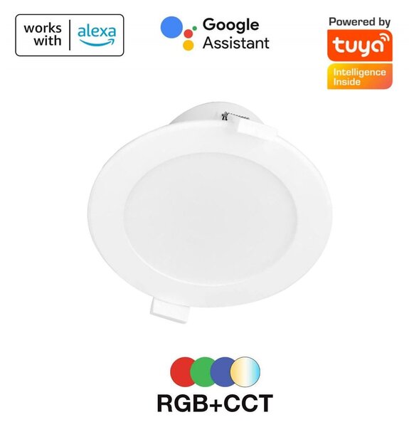 Faro da incasso 6W RGB+CCT da App e Assistente vocale foro Ø90-95mm Colore RGB+CCT
