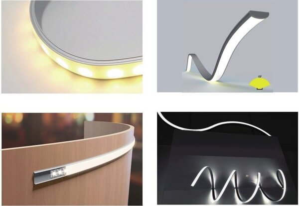 Profilo FLESSIBILE da 1 e 2m in alluminio per strisce LED Variante Lunghezza Profilo 1 metro