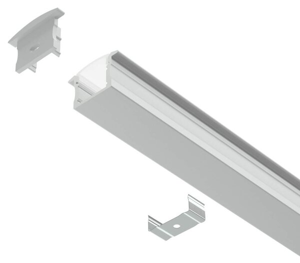 Profilo Alto da incasso 1m e 2m per striscia LED Alluminio Quadrato Variante Lunghezza Profilo 1 metro