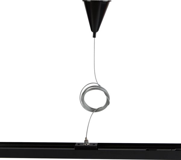 Kit Sospensione 2m per binario Monofase Nero serie "Solid"