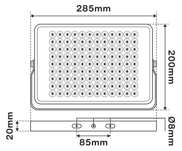Faro LED 100W Modulare IP65 130 lm/W - con Osram chip LED Colore Bianco Naturale 4.000K