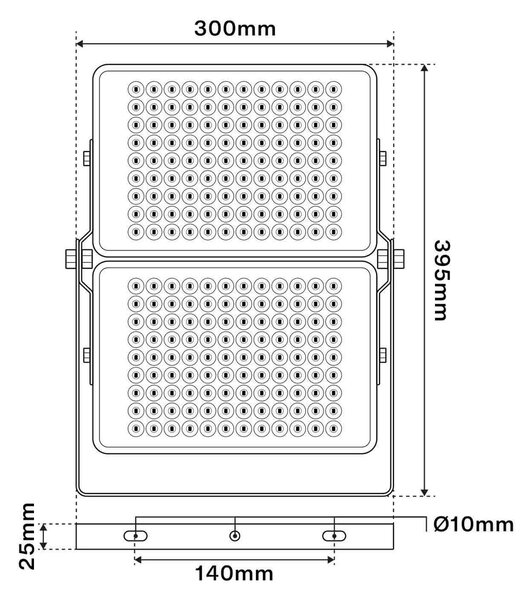 Faro LED 200W Modulare IP65 130 lm/W - con Osram chip LED Colore Bianco Naturale 4.000K