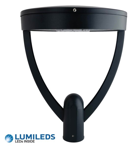 Lampione Stradale 40W 120lm/W Iron Black - Lumileds Colore Bianco Caldo 2.700K
