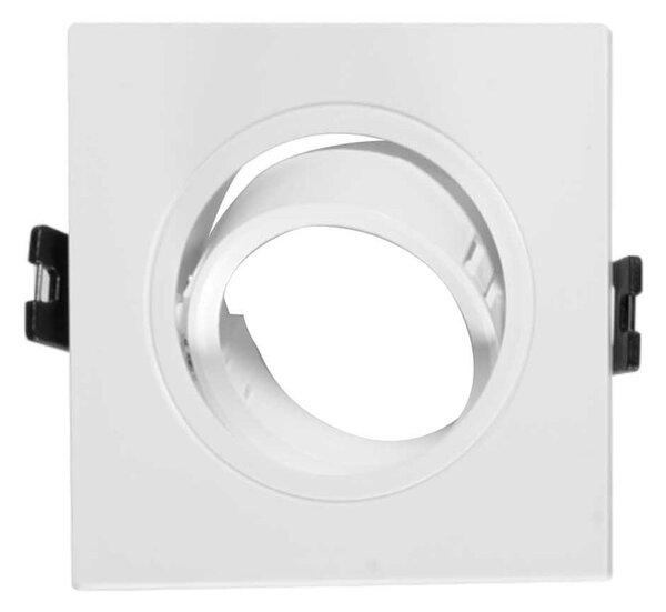 Faretto da Incasso Orientabile Quadrato Foro Ø75-85mm GU10 Bianco