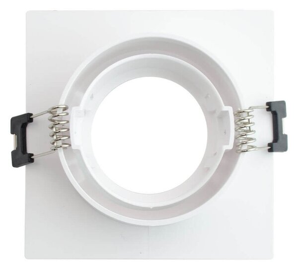 Faretto da Incasso Orientabile Quadrato Foro Ø75-85mm GU10 Bianco