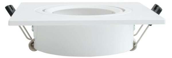 Faretto da Incasso Orientabile Quadrato Foro Ø75-85mm GU10 Bianco
