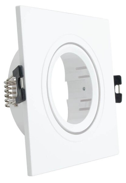 Faretto da Incasso Orientabile Quadrato Foro Ø75-85mm GU10 Bianco