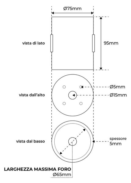 Adattatore Testa-Palo da Ø60-65mm per Lampione Storico