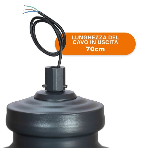 Lampione Stradale 40W LED Lumileds 120lm/w No Flickering Nero Copertura Inclusa Colore Bianco Naturale 4.000K