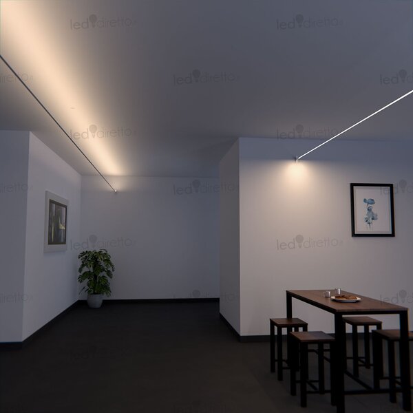 Profilo Sospeso STARLINE Bianca 25m per strisce LED con Banda e fissaggio Variante Lunghezza 25 Metri