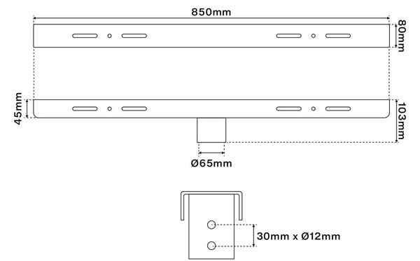 Supporto Doppio Testa-Palo per fino a 4 Fari LED o 2 Fari LED Solari