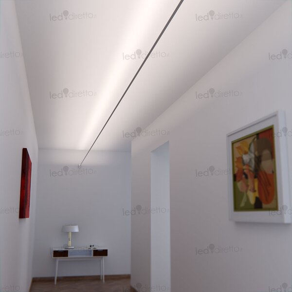 Profilo Sospeso STARLINE Bianca 25m per strisce LED con Banda e fissaggio Variante Lunghezza 25 Metri