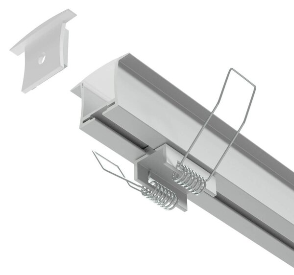 Profilo Incasso per Cartongesso per Striscia LED 1 o 2m Molle incluse Variante Lunghezza Profilo 1 metro