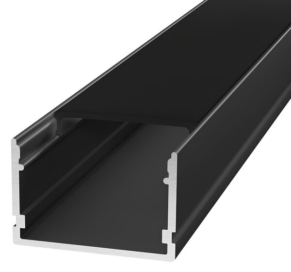 Profilo Lineare XL in Alluminio Nero per 1-2 Strisce LED da 1m e 2m Variante Lunghezza Profilo 1 metro