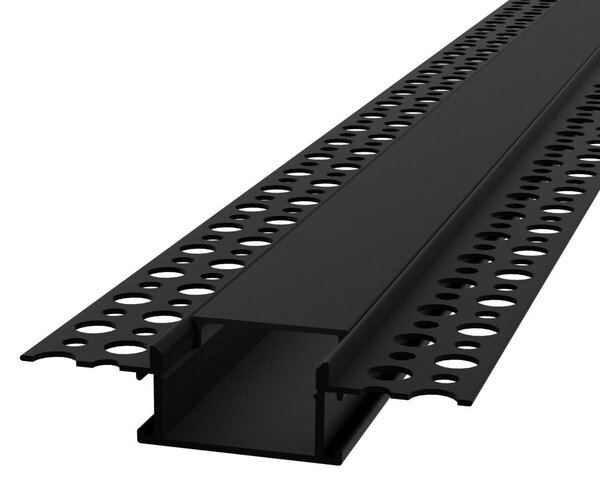 Profilo da incasso per Cartongesso in Alluminio per 2 strisce LED Nero Variante Lunghezza 1 Metro