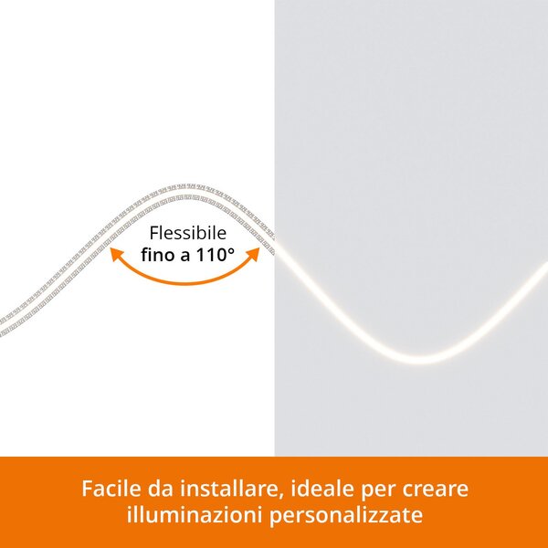 Profilo da incasso FLESSIBILE per Cartongesso per striscia LED - 2m Variante Lunghezza 2 Metri