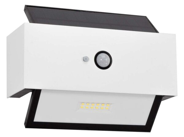 Applique LED Solare Bianca Rettangolare con Sensore di Movimento Colore Bianco Naturale 4.000K