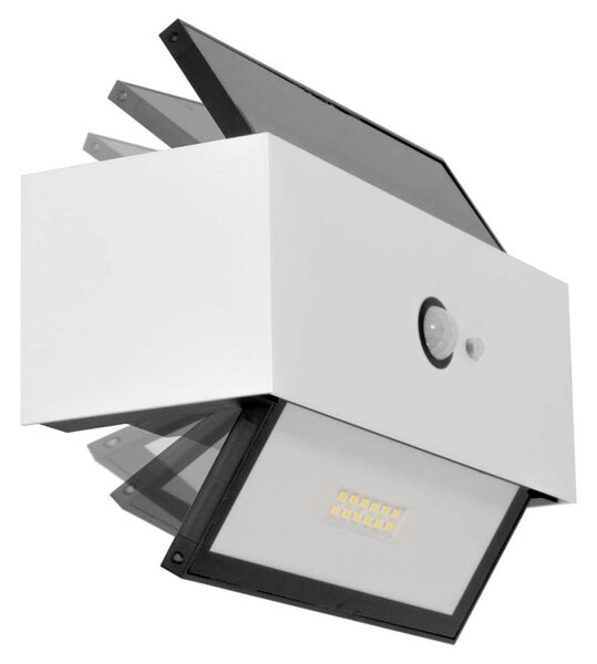 Applique LED Solare Bianca Rettangolare con Sensore di Movimento Colore Bianco Naturale 4.000K