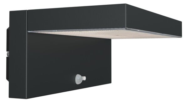 Applique LED Solare Minimal Nera con Sensore di Movimento Colore Bianco Naturale 4.000K