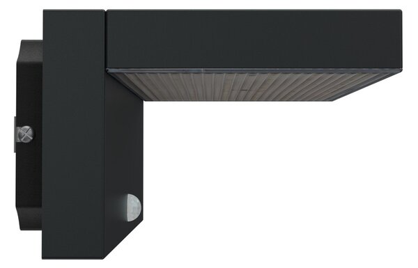 Applique LED Solare Minimal Nera con Sensore di Movimento Colore Bianco Naturale 4.000K