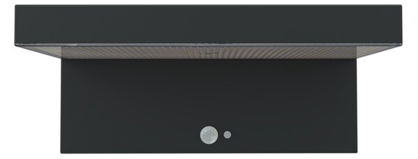 Applique LED Solare Minimal Nera con Sensore di Movimento Colore Bianco Naturale 4.000K