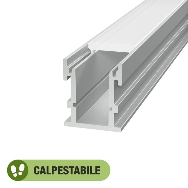 Profilo Calpestabile per Incasso a pavimento 1m e 2m (per Strisce LED) Variante Lunghezza Profilo 1 metro
