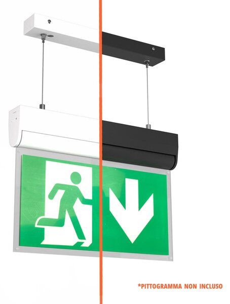 Lampada Emergenza a Sospensione 3h S.E S.A Cinema Mode - Bianca o Nera Colore Bianco Freddo 6.000K
