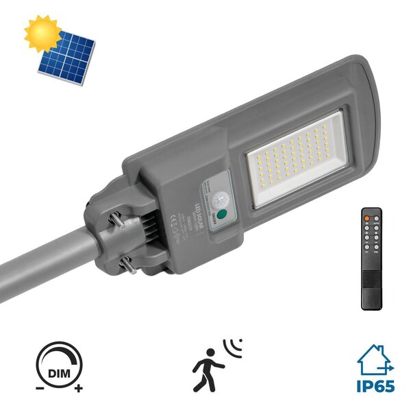 Armatura LED Solare 1000 lm Autonomia 12 ore con Telecomando e Braccio Colore Bianco Naturale 4.000K