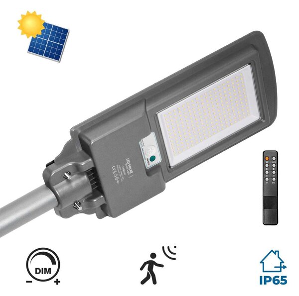 Armatura LED Solare 4000 lm Autonomia 12 ore con Telecomando e Braccio Colore Bianco Naturale 4.000K