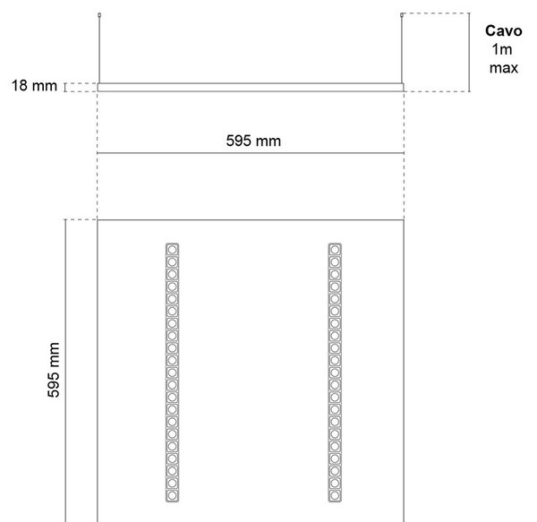 Pannello LED Sospeso 60x60 28W/36W/42W CCT CRI92 con driver Philips Colore Bianco Variabile CCT
