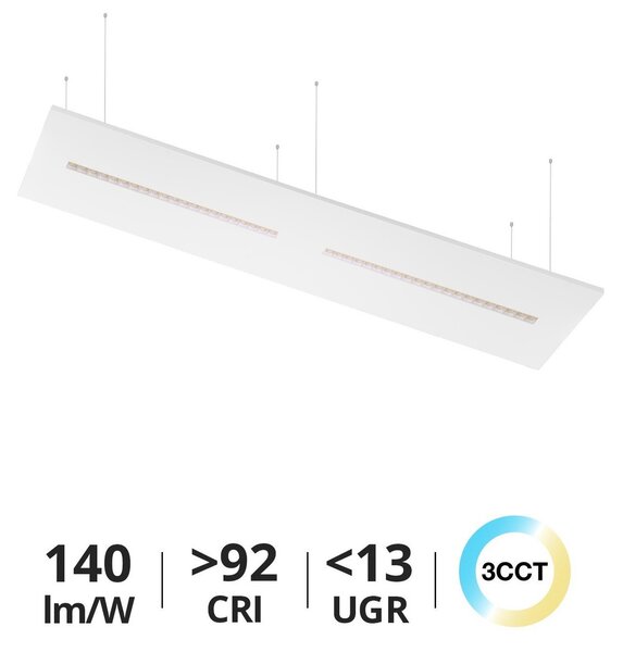 Pannello LED Sospeso 120x30 28W/36W/42W CCT CRI92 con driver Philips Colore Bianco Variabile CCT