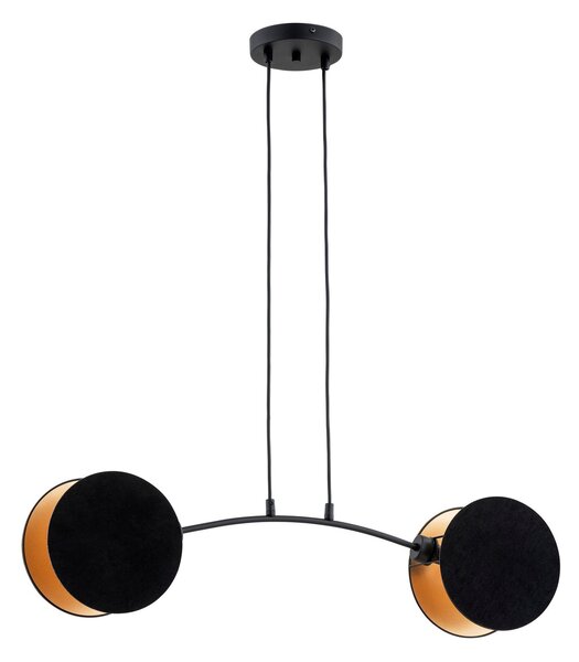 Lampadario a Sospensione MOTIF 2 In Acciaio e Tessuto 2xE14