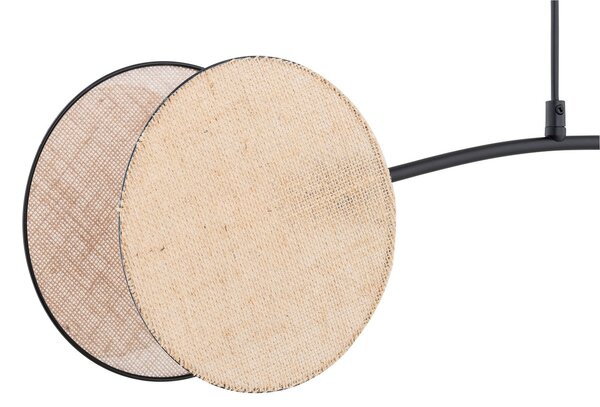 Lampadario a Sospensione MOTIF 2 In Acciaio e Tessuto 2xE14