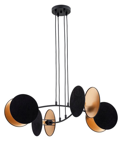 Lampadario a Sospensione MOTIF 4 in Acciaio e Tessuto 4xE14