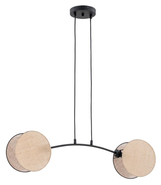 Lampadario a Sospensione MOTIF 2 In Acciaio e Tessuto 2xE14