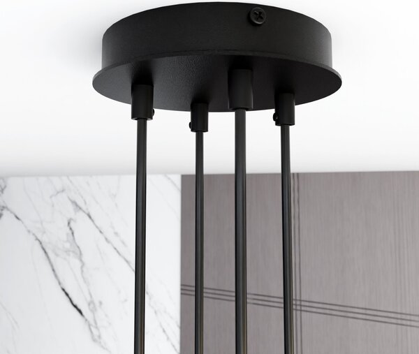 Lampadario a Sospensione in Acciaio GX53 MODUS 4 Nero 4xGX53