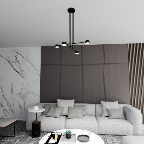 Lampadario a Sospensione in Acciaio GX53 MODUS 4 Nero 4xGX53