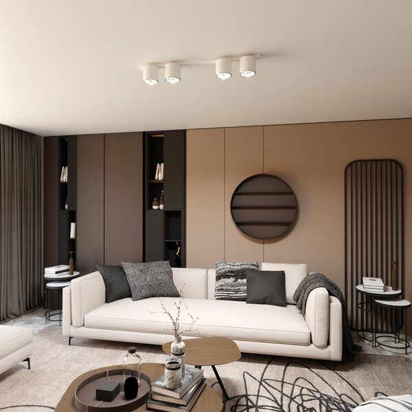 Lampadario da Soffitto in Acciaio AR111 NANO 4 Nero/Bianco 4xAR111