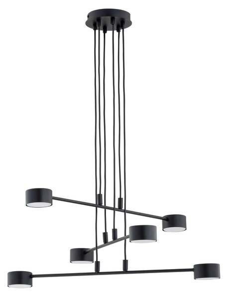 Lampadario a Sospensione in Acciaio GX53 MODUS 6 Nero 6xGX53