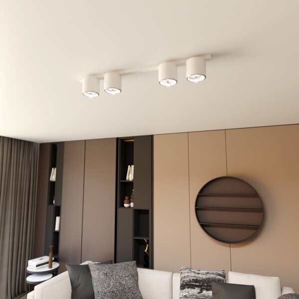 Lampadario da Soffitto in Acciaio AR111 NANO 4 Nero/Bianco 4xAR111