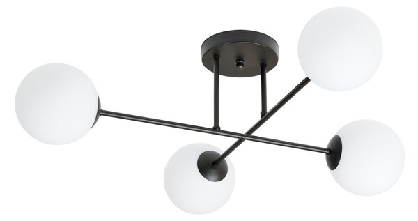 Lampadario da Soffitto in Acciaio ROMA 4 Nero 4xE14