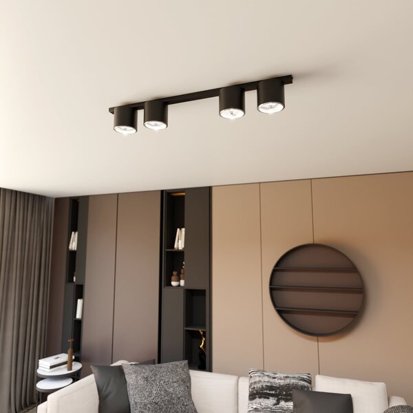 Lampadario da Soffitto in Acciaio AR111 NANO 4 Nero/Bianco 4xAR111