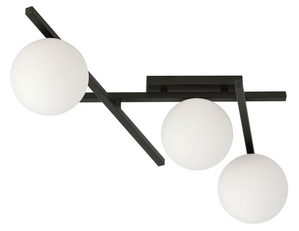 Lampadario da Soffitto in Acciaio e Vetro SMART 3 Nero 3xE14