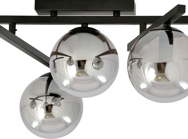 Lampadario da Soffitto in Acciaio e Vetro SMART 5 Nero 5xE14