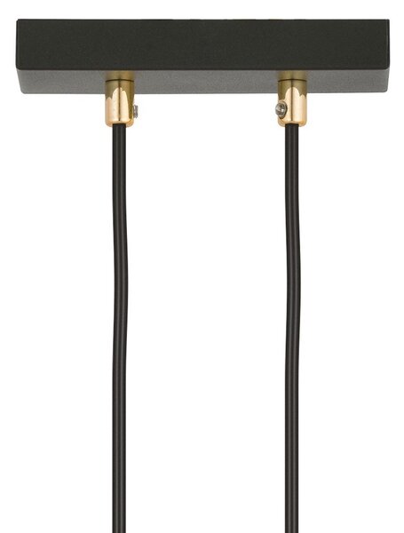 Lampadario a Sospensione in Acciaio e Vetro GLAM 1 Nero E14