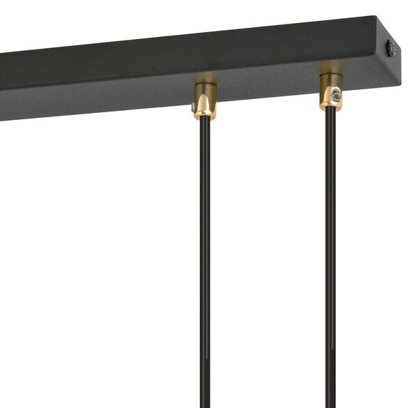 Lampadario a Sospensione in Acciaio e Vetro GLAM 4 Nero 4xE14