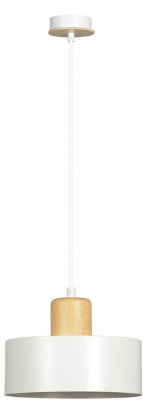 Lampadario a Sospensione in Acciaio e Legno TORIN 1 Nero/Bianco E27