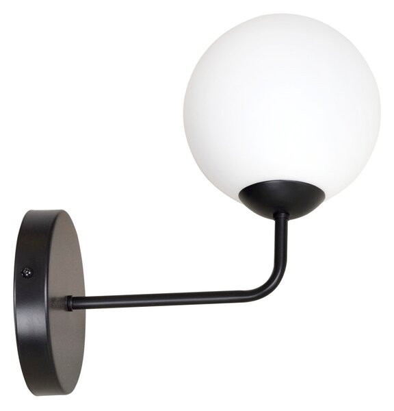 Applique da Parete in Acciaio e Vetro PREGOS K1 Nero/Bianco E14