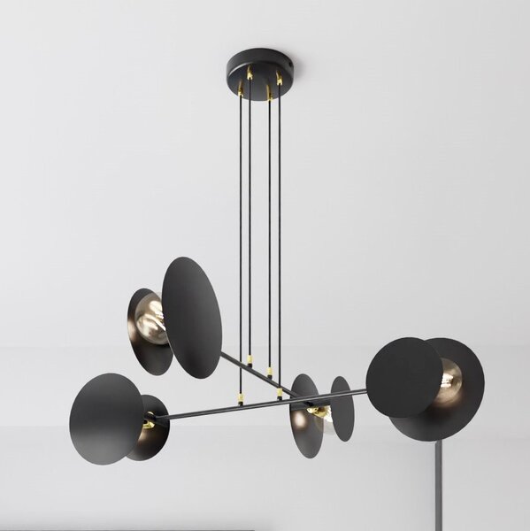 Lampadario a Sospensione in Acciaio IDEA 4 Nero/Bianco 4xE27