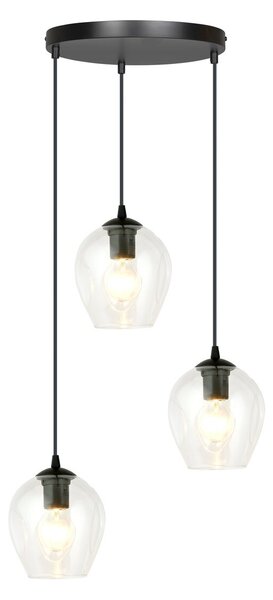 Lampadario a Sospensione in Acciaio e Vetro ISTAR 3 BL PREMIUM 3xE27
